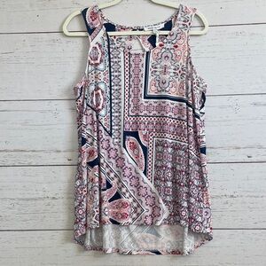 Rose & Olive Tank Top with Cut Out/Drape Detail in Back, size L, NWT